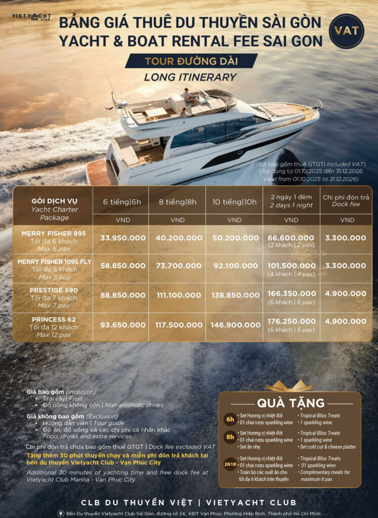 du thuyền cho thuê tại Saigon