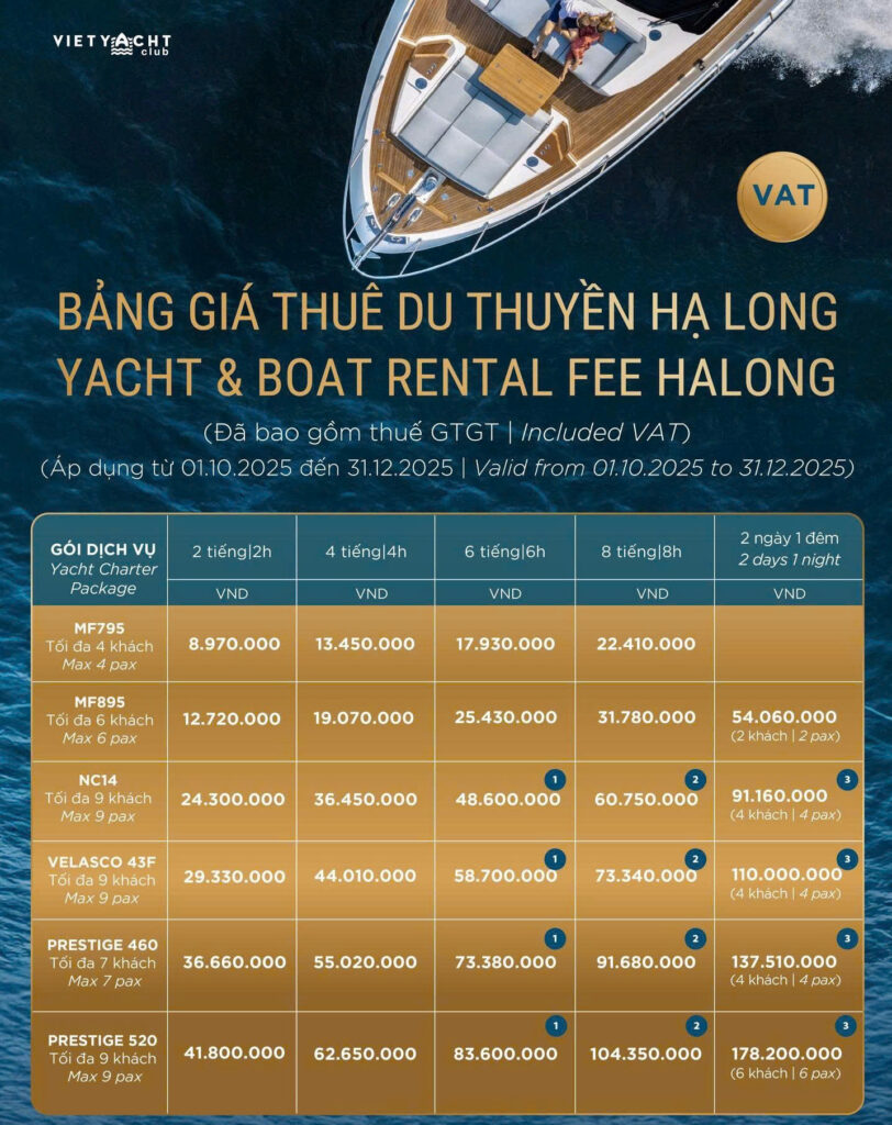 du thuyền cho thuê Vietyacht Plus