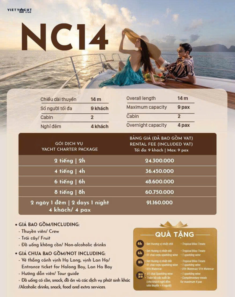 du thuyền cho thuê Vietyacht Plus