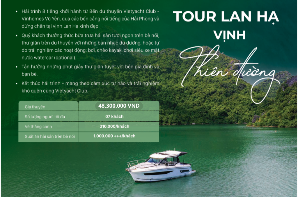 du thuyen cho thue tai Vu Yen - vietyacht Plus - tour vinh Lan Ha