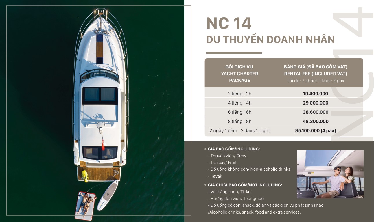 du thuyền cho thuê tại Hải Phòng - NC14 - Vietyacht Plus
