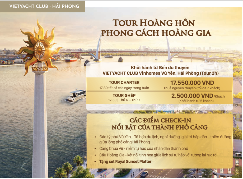 du thuyen cho thue tai Hai Phong - Vietyacht Plus