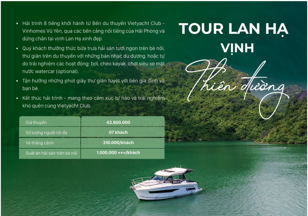 du thuyen cho thue tai Hai Phong - Vietyacht Plus