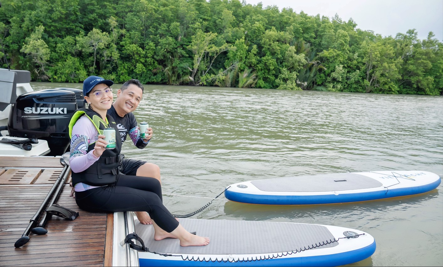 du thuyen ket hop watersport - Vietycht Plus - van SUP - tour Can Gio