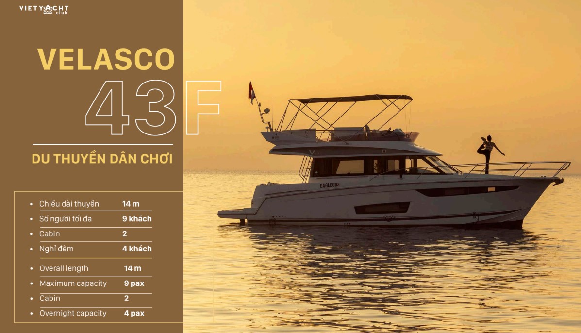 du thuyen cho thue halong - velasco 43F - Vietyacht Plus