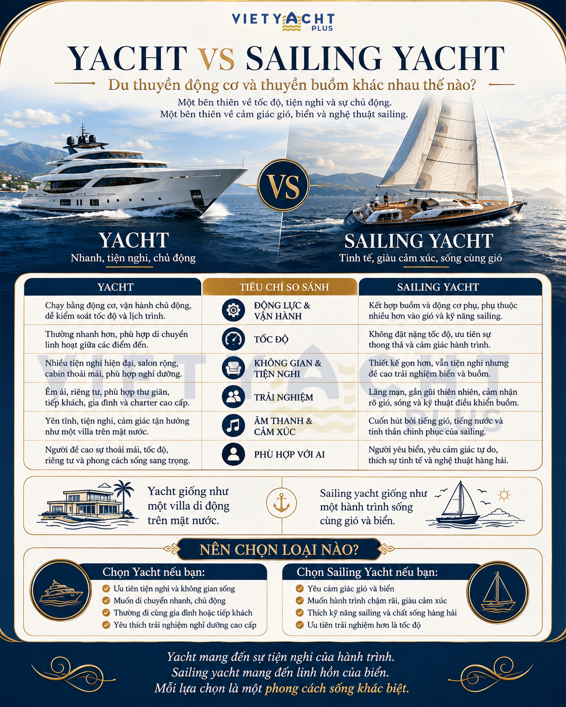 So sanh Thuyen may vs Thuyen buom, Vietyacht Plus
